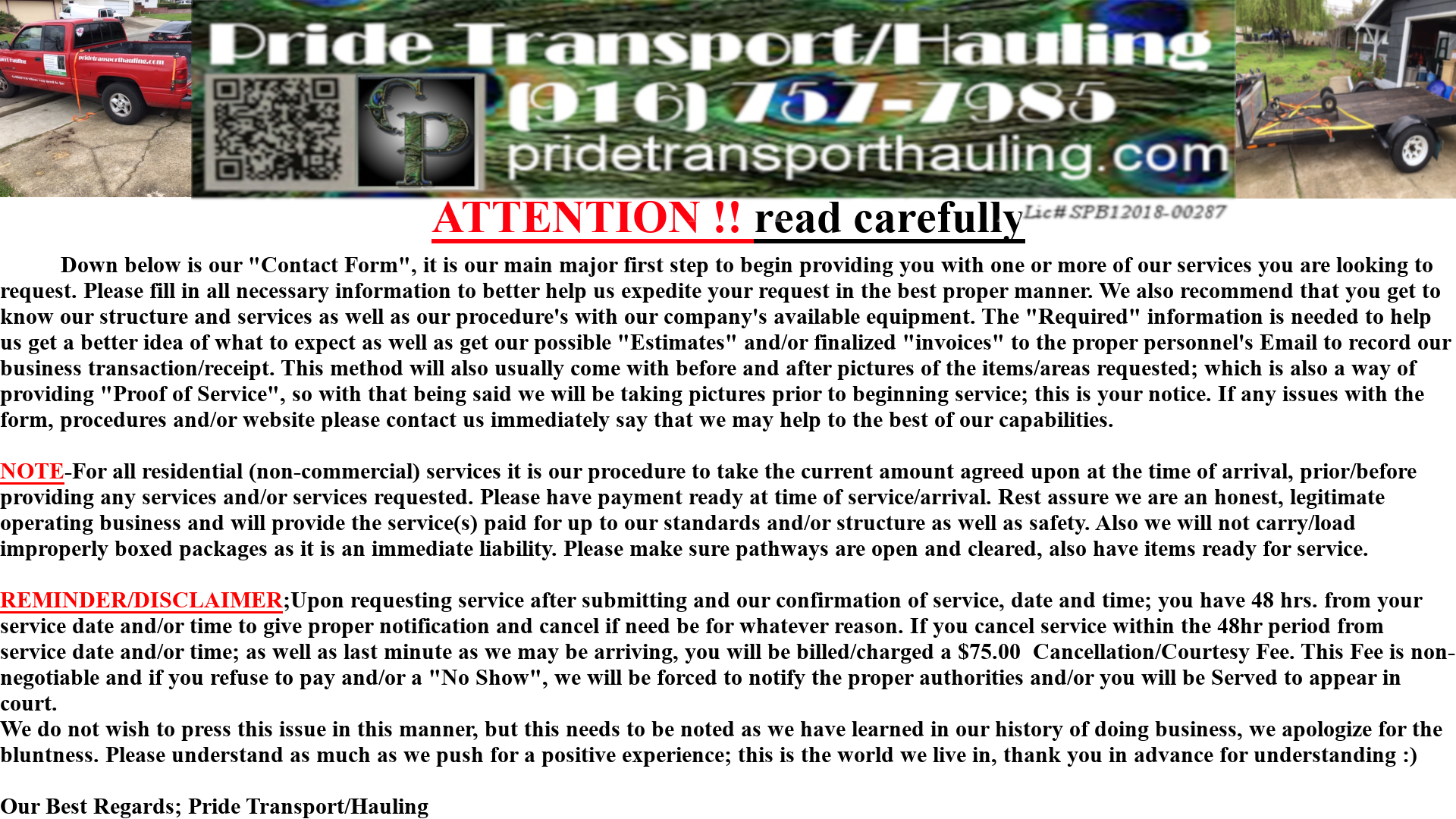 Pride Transport/Hauling